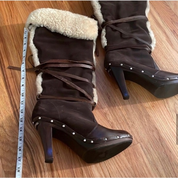 Michael Kors heeled shearling boots - Picture 6 of 6